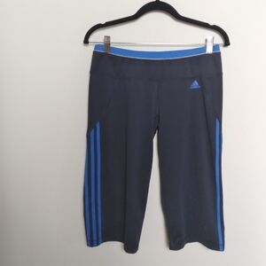 Adidas Black and Blue Three Stripe Climalite Men's Athletic Shorts Size Medium
